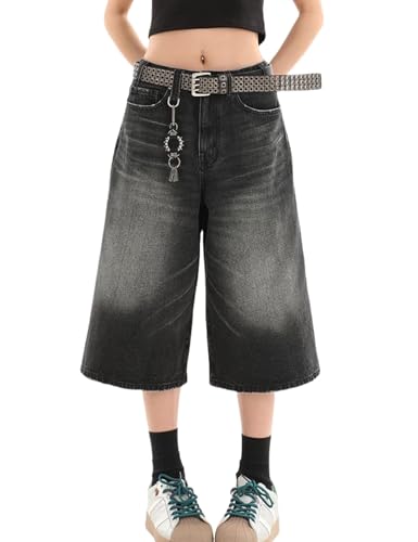 vintage y2k baggy jorts バギーパンツ　2点セット Y2k Baggy Jorts Women Men Jean Shorts Wide Leg Emo Grunge Shorts